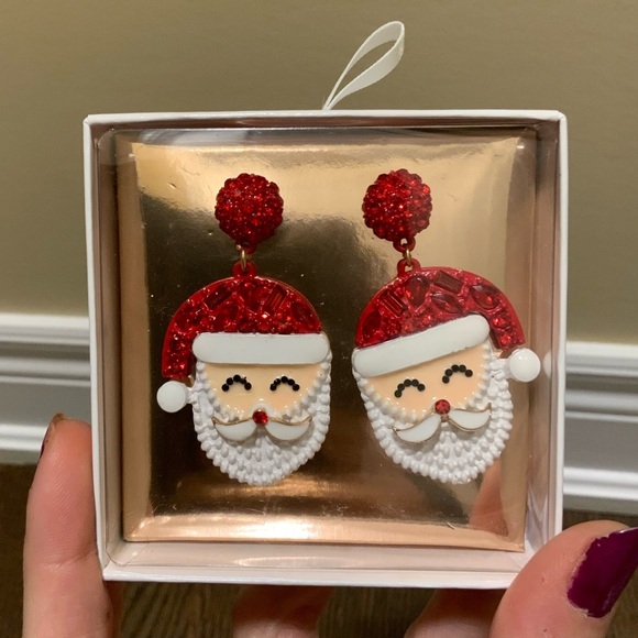 Santa Christmas Large Jewel Statement Earrings Women’s Jewelry BRAND NEW - Picture 4 of 5